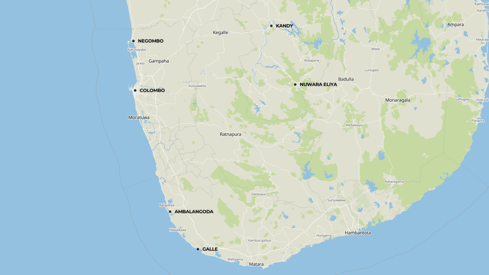 Sri Lanka,Circuit « Absolu de Ceylan »,vols, hébergement, pension complète,Colombo,Negombo,Kandy,Nuwara Eliya,Galle,Ambalangoda,PARIS / COLOMBO,COLOMBO / NEGOMBO / TRIANGLE CULTUREL - KURUNEGALA / SIGIRIYA (215 km / 3h45),SIGIRIYA / HIRIWADUNA / SIGIRIYA (60 km / 1h),SIGIRIYA / POLONNARUWA / MEDIRIGIRIYA / SIGIRIYA (65 km / 1h30 + 25 km / 30 min),SIGIRIYA / DAMBULLA / MATALE / NALANDA GEDIGE / KANDY (110 km / 3h),KANDY / PERADENIYA / KANDY (15 km / 30 min),KANDY / NAWALAPITIYA (en train - 1h30) / RAMBODA / NUWARA ELIYA (55 km / 1h50),NUWARA ELIYA / KITULGALA / BERUWELA ou KALUTARA (190 km / 5h),BERUWELA ou KALUTARA,BERUWELA ou KALUTARA / GALLE / AMBALANGODA / BERUWELA ou KALUTARA,BERUWELA ou KALUTARA / COLOMBO PARISBERUWELA ou KALUTARA / COLOMBO PARIS,PARIS